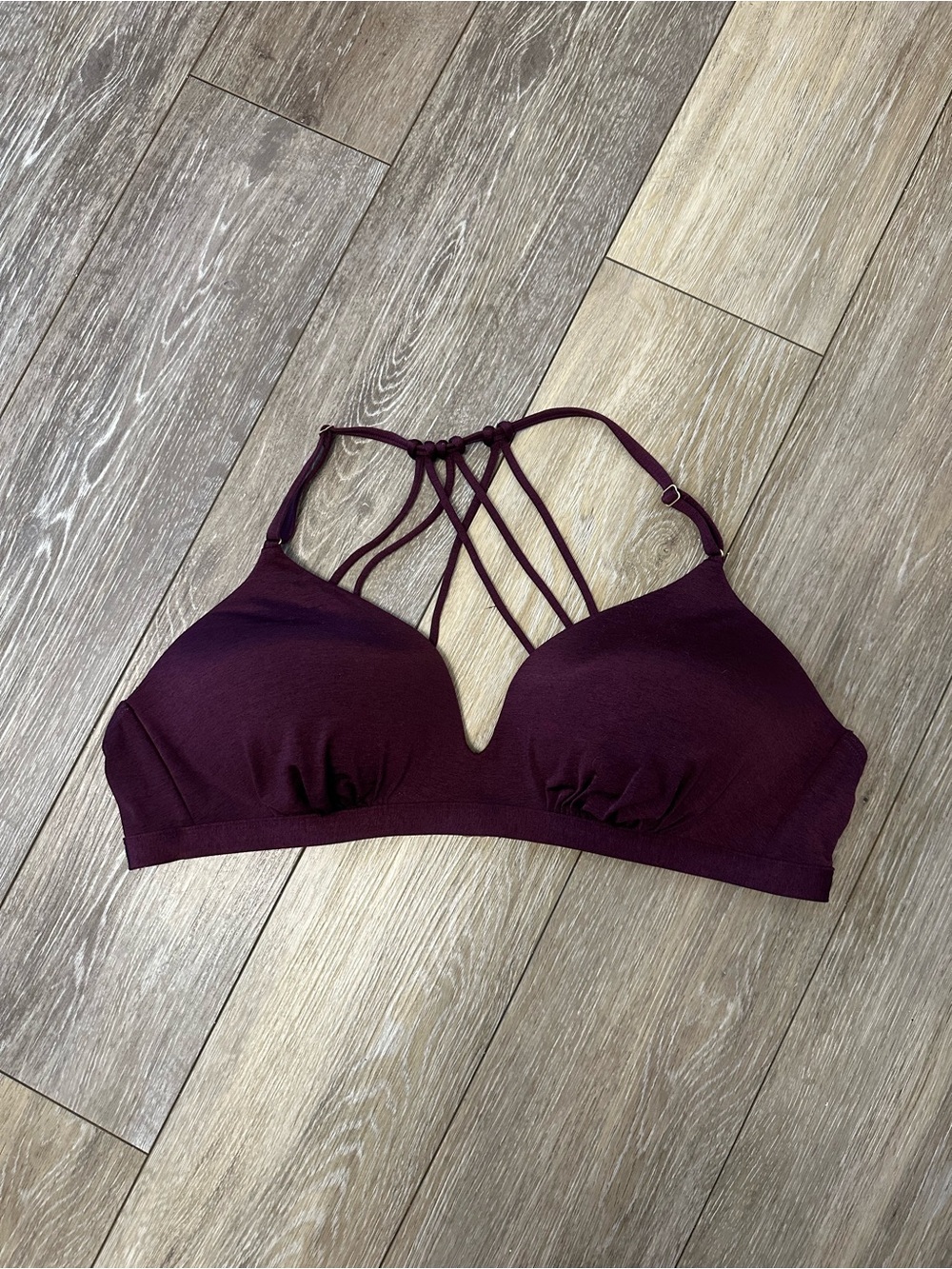 Athleta Burgundy Prism Swim Bikini Top
